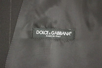 Елегантна чорна вовняна жилетка в смужку Dolce &amp; Gabbana
