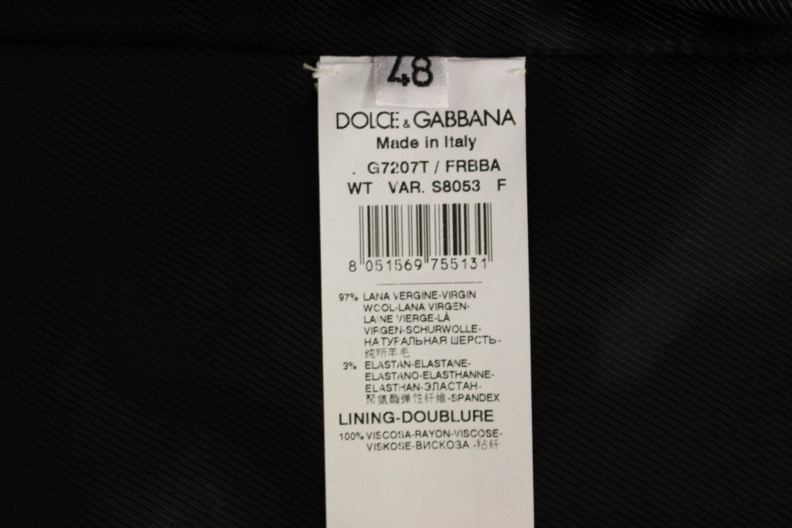 Елегантна чорна вовняна жилетка в смужку Dolce &amp; Gabbana