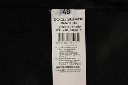 Елегантна чорна вовняна жилетка в смужку Dolce &amp; Gabbana