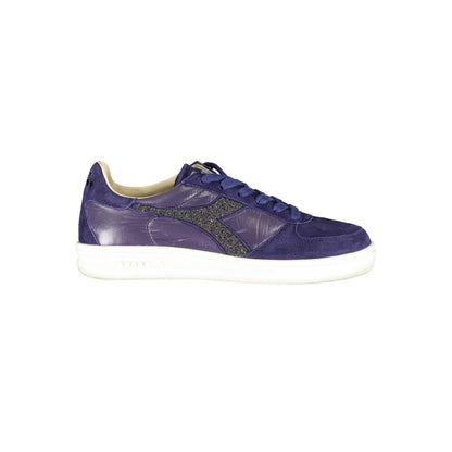 Сині шкіряні жіночі кросівки Diadora