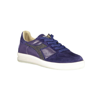 Сині шкіряні жіночі кросівки Diadora
