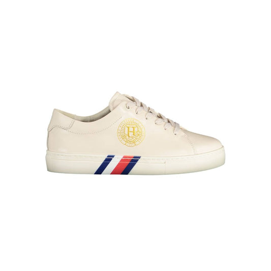 Бежеві шкіряні жіночі кросівки Tommy Hilfiger