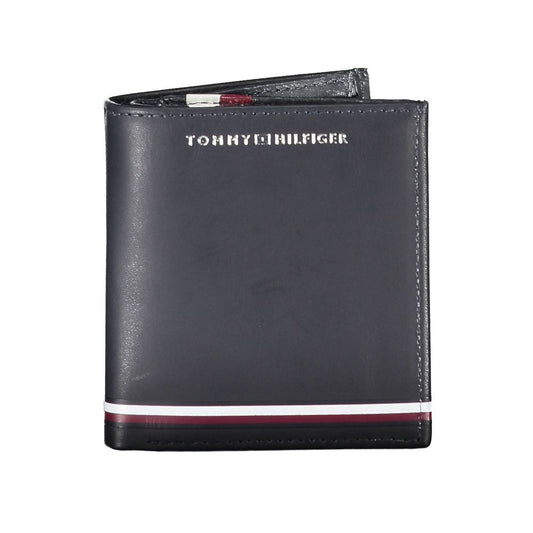 Синій шкіряний чоловічий гаманець Tommy Hilfiger