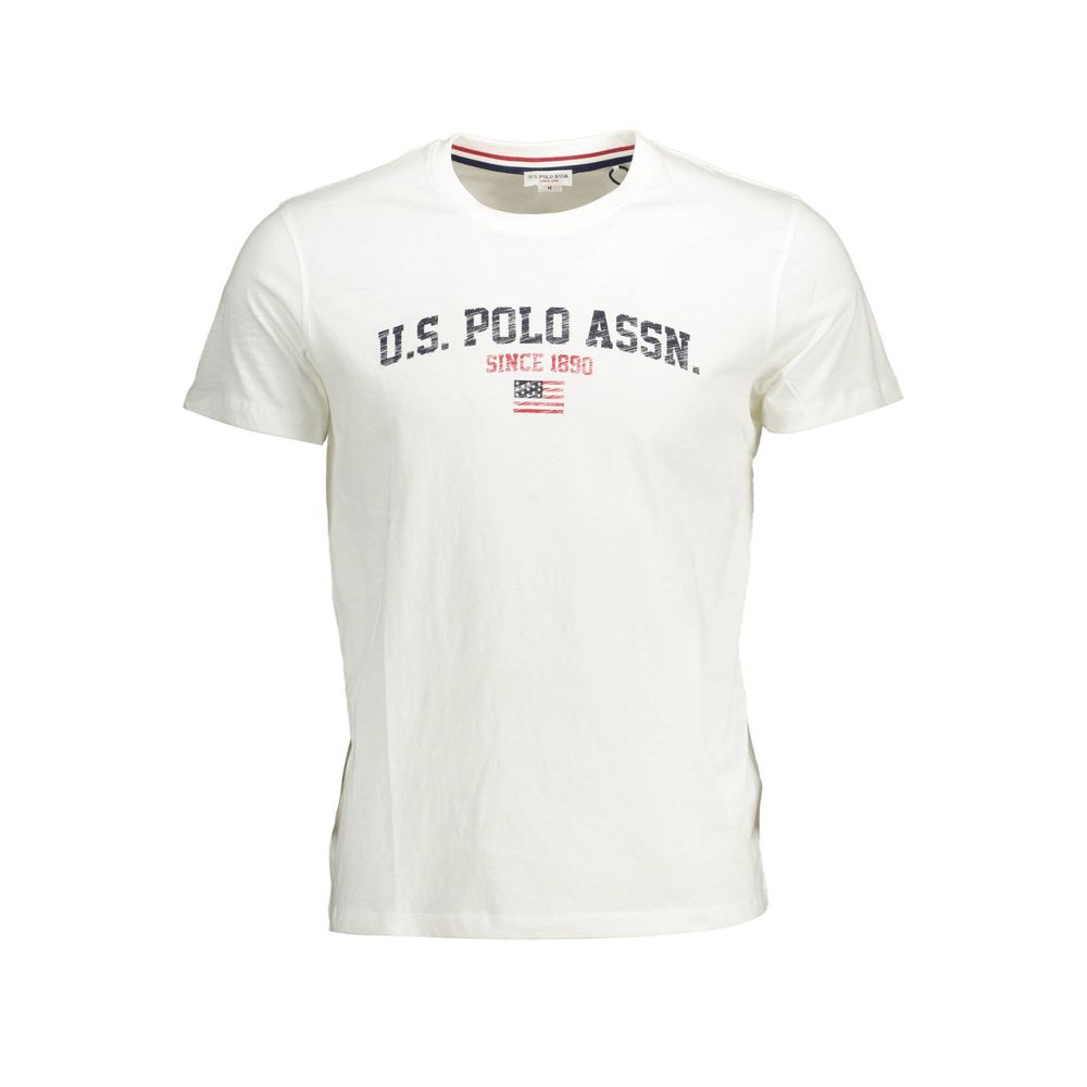 US POLO ASSN. Біла бавовняна чоловіча футболка