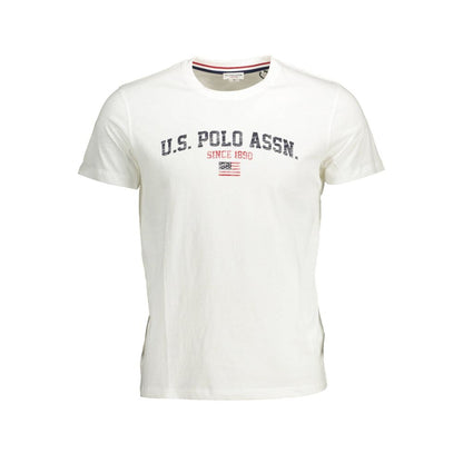 US POLO ASSN. Біла бавовняна чоловіча футболка