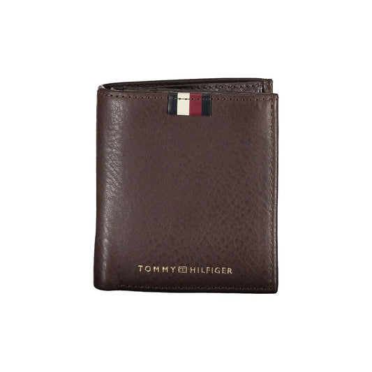 Коричневий шкіряний чоловічий гаманець Tommy Hilfiger