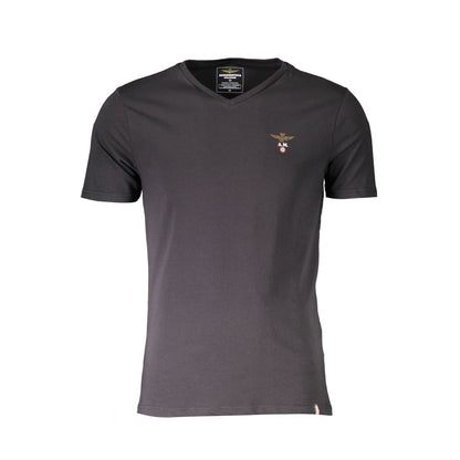 Чорна бавовняна футболка Aeronautica Militare