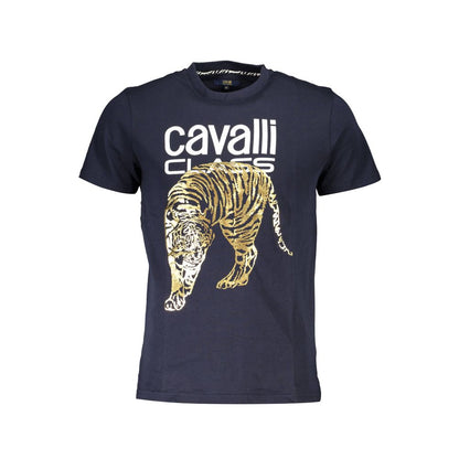 Синя бавовняна футболка Cavalli Class
