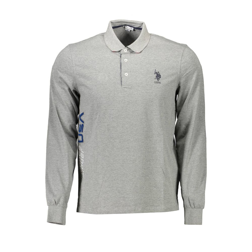 US POLO ASSN. Сіра бавовняна чоловіча сорочка поло