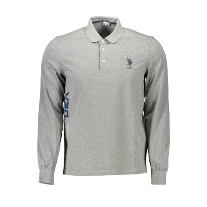 US POLO ASSN. Сіра бавовняна чоловіча сорочка поло