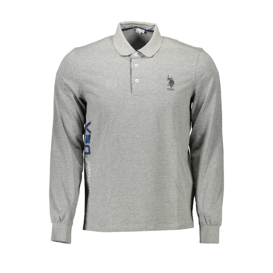 US POLO ASSN. Сіра бавовняна чоловіча сорочка поло
