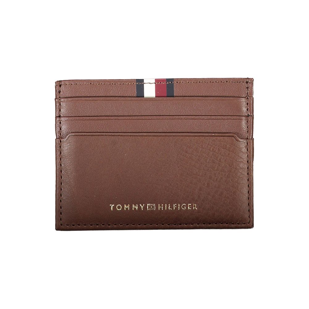 Коричневий шкіряний чоловічий гаманець Tommy Hilfiger
