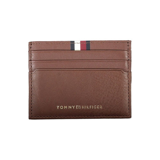 Коричневий шкіряний чоловічий гаманець Tommy Hilfiger