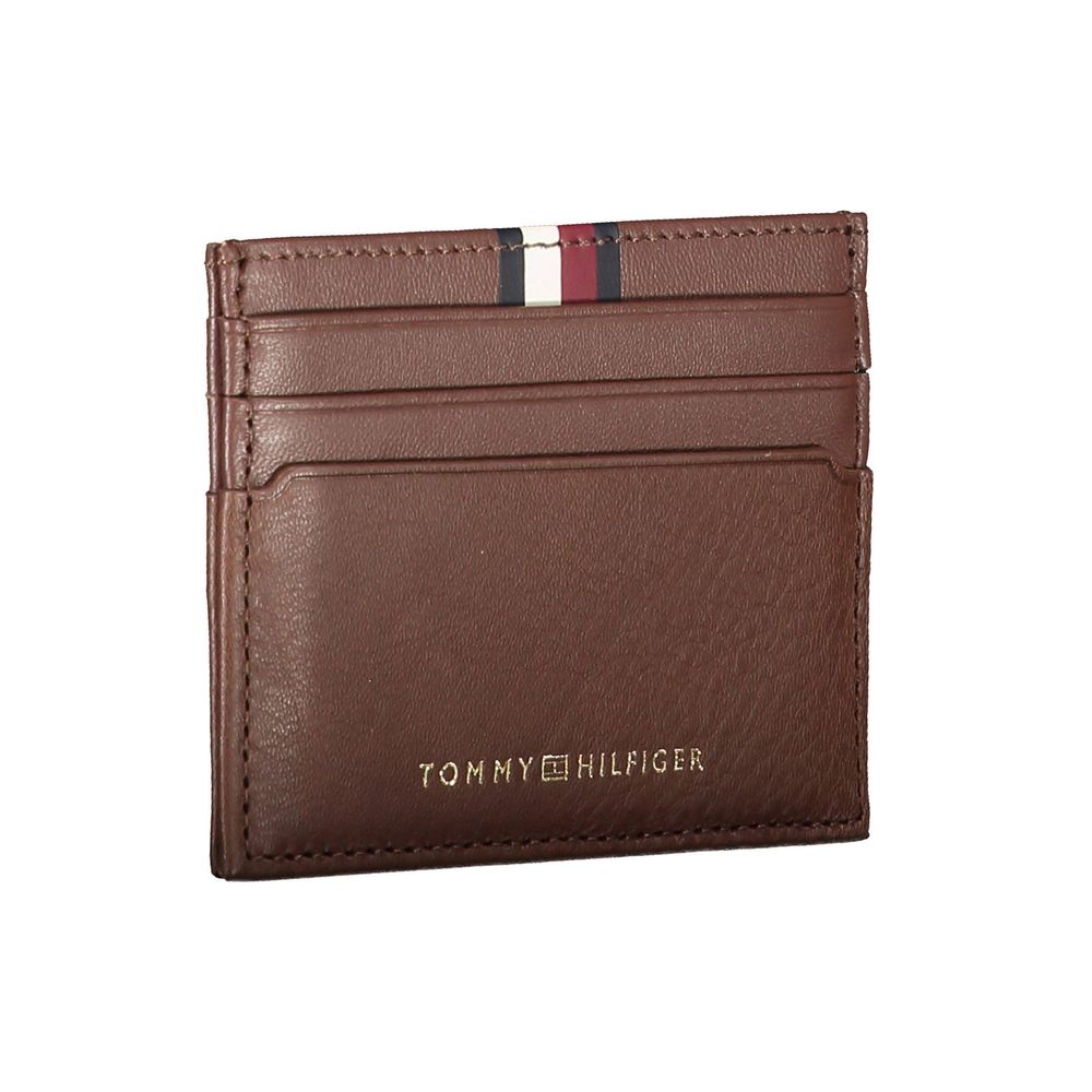 Коричневий шкіряний чоловічий гаманець Tommy Hilfiger
