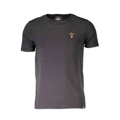 Чорна бавовняна футболка Aeronautica Militare