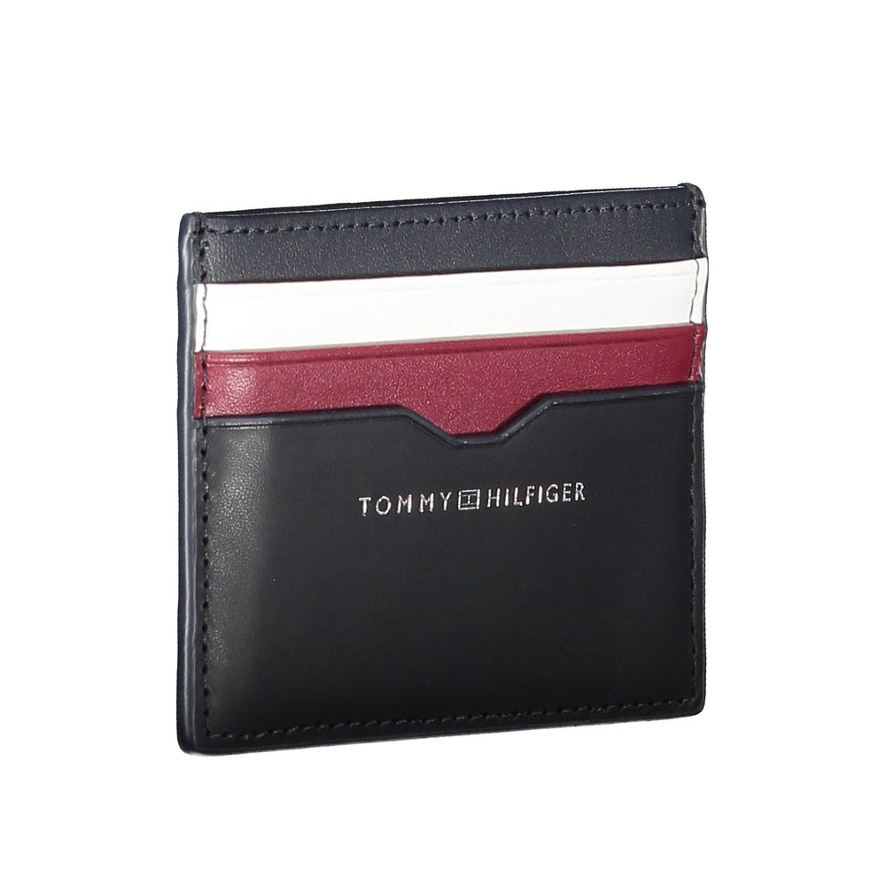 Синій шкіряний чоловічий гаманець Tommy Hilfiger
