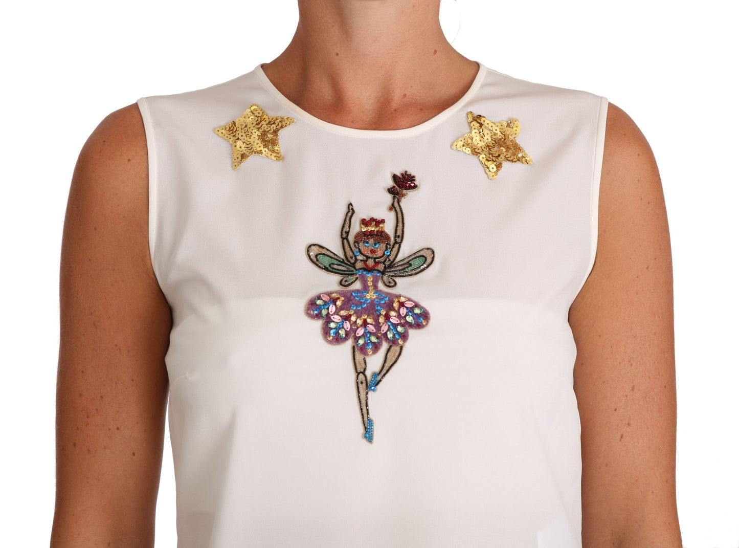Шовкова блуза Dolce &amp; Gabbana Enchanted, прикрашена кристалами