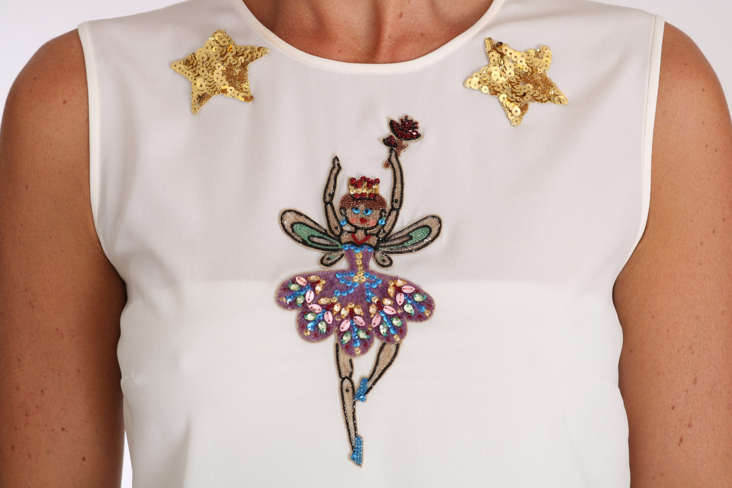 Шовкова блуза Dolce &amp; Gabbana Enchanted, прикрашена кристалами