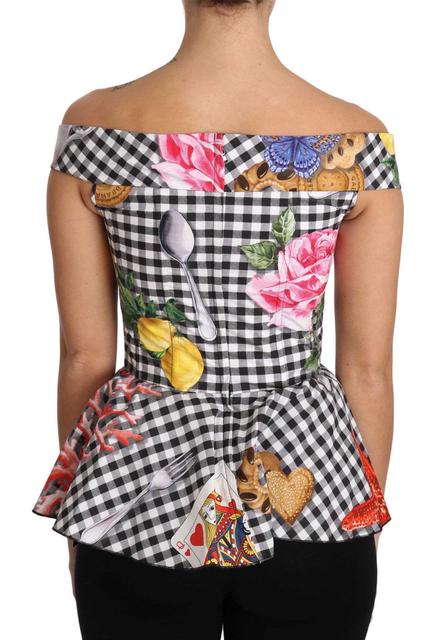 Шикарна блузка з корсетом у клітку Dolce &amp; Gabbana