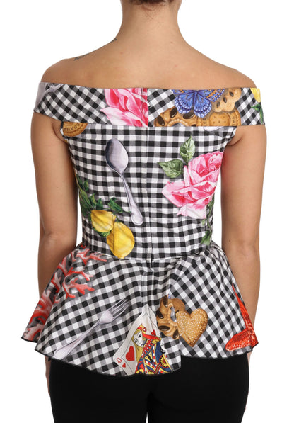 Шикарна блузка з корсетом у клітку Dolce &amp; Gabbana