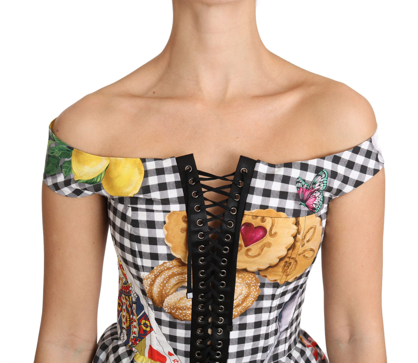 Шикарна блузка з корсетом у клітку Dolce &amp; Gabbana