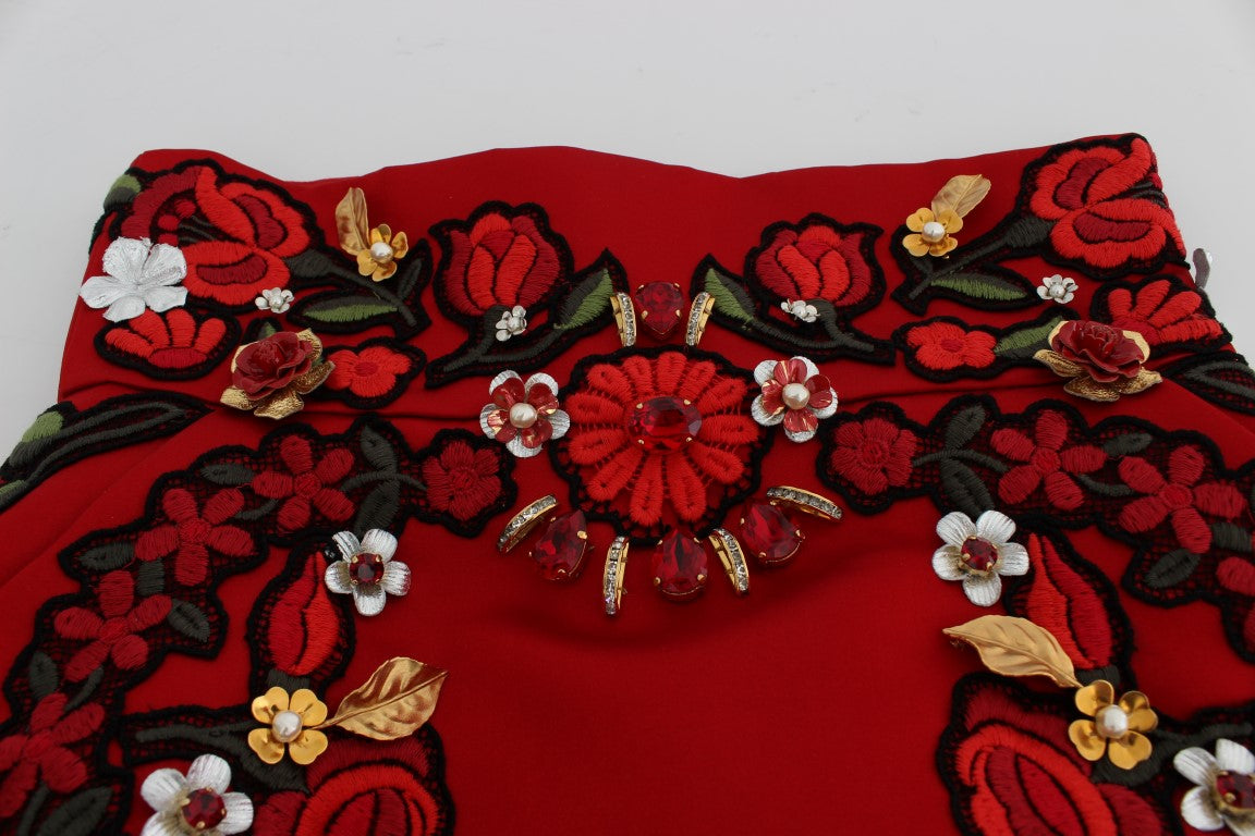 Елегантні шовкові шорти з високою талією та вишивкою Dolce &amp; Gabbana