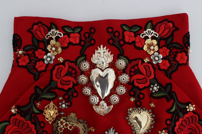 Міні-шорти Dolce &amp; Gabbana з червоними шовковими кристалами