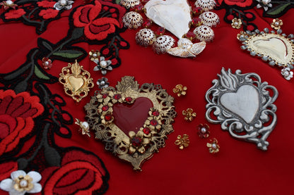 Міні-шорти Dolce &amp; Gabbana з червоними шовковими кристалами