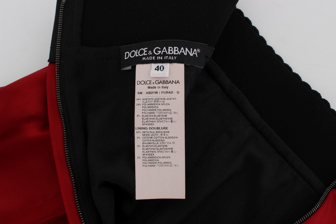 Елегантна червона мереживна спідниця з високою талією Dolce &amp; Gabbana