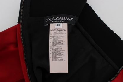 Елегантна червона мереживна спідниця з високою талією Dolce &amp; Gabbana