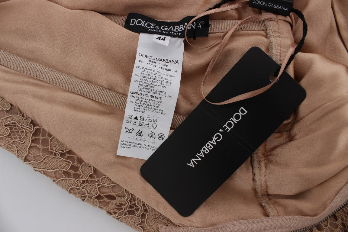 Елегантна рожева мереживна сукня максі з квітковим принтом Dolce &amp; Gabbana