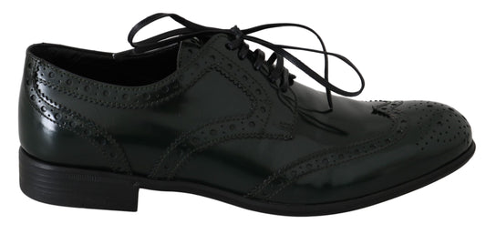 Елегантні зелені броги Dolce &amp; Gabbana Oxford Wingtip Flats