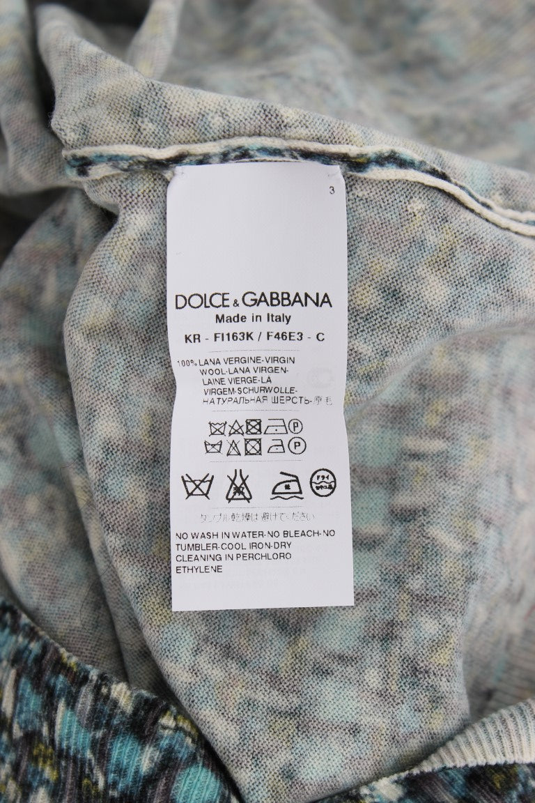 Елегантний синій вовняний пуловер Dolce &amp; Gabbana