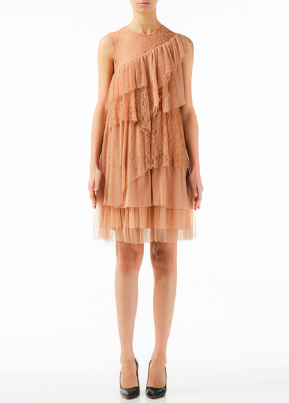 Liu Jo Chic Pink Sleeveless Tiered Mini Dress