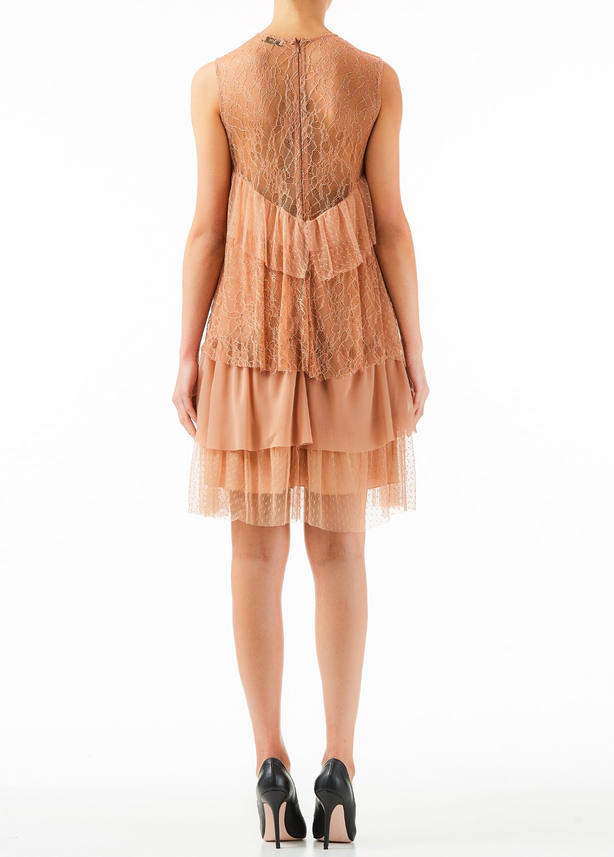 Liu Jo Chic Pink Sleeveless Tiered Mini Dress