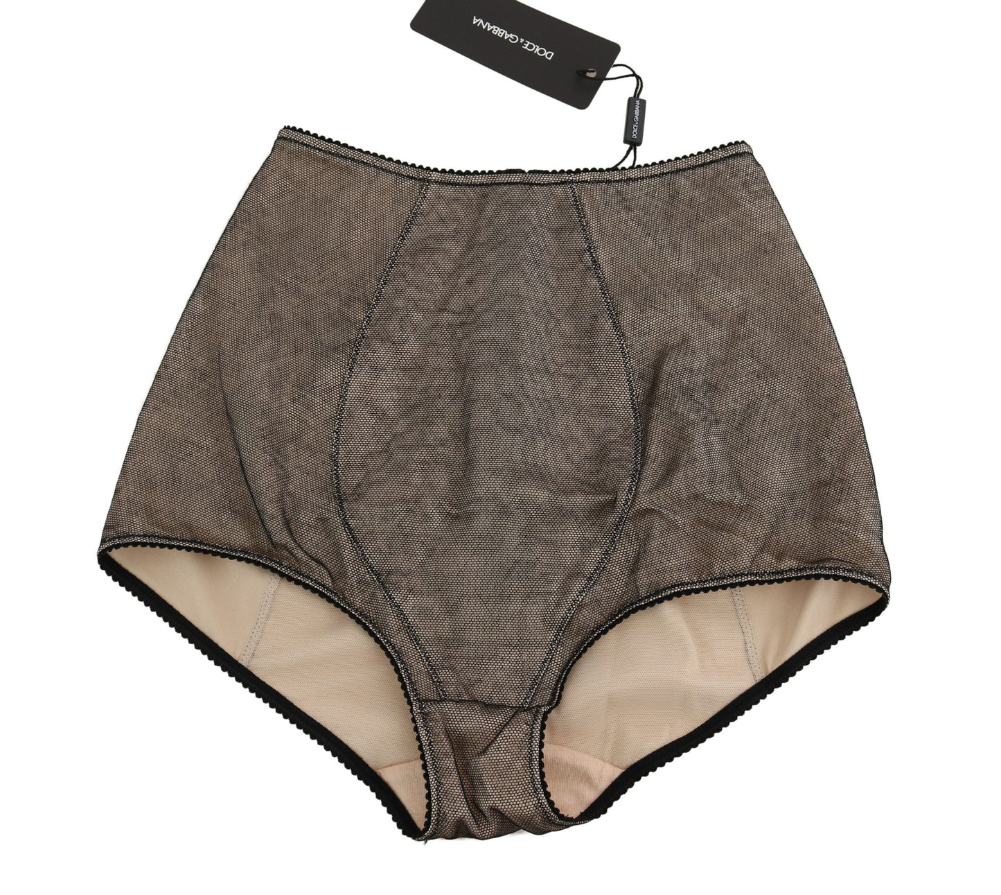 Розкішна нижня білизна Dolce &amp; Gabbana Beige Black Net Cotton Blend