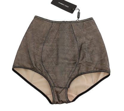 Розкішна нижня білизна Dolce &amp; Gabbana Beige Black Net Cotton Blend