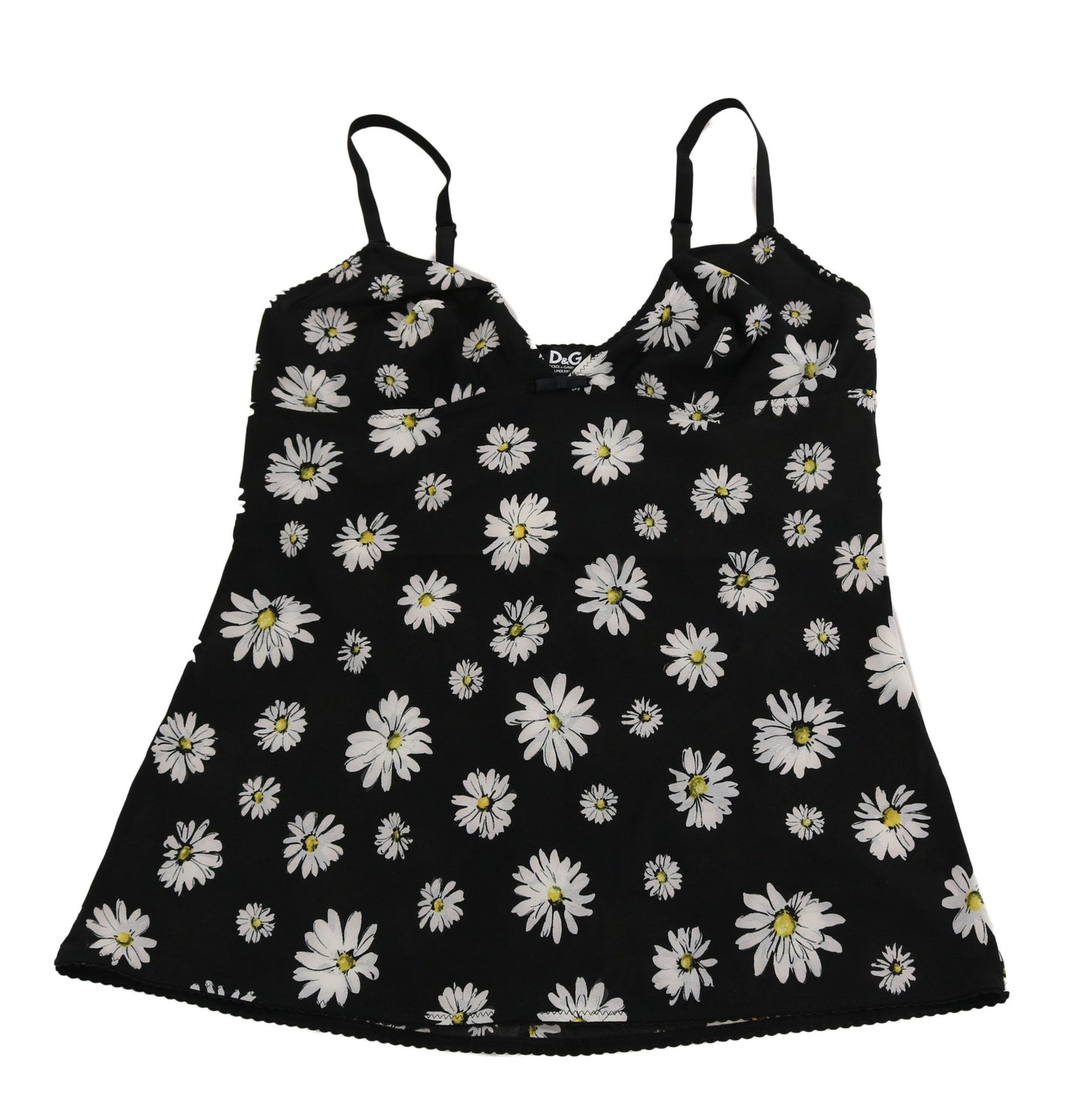 Елегантна мереживна сорочка з квітковим прив’язкою «чорна ромашка» Dolce &amp; Gabbana