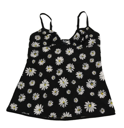 Елегантна мереживна сорочка з квітковим прив’язкою «чорна ромашка» Dolce &amp; Gabbana