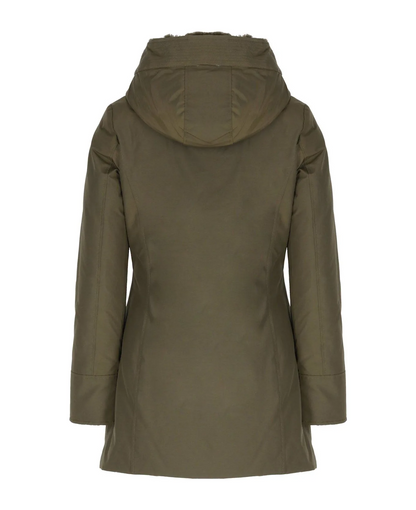 Emilio Romanelli Elegant Brown Polygon Jacket with Hood