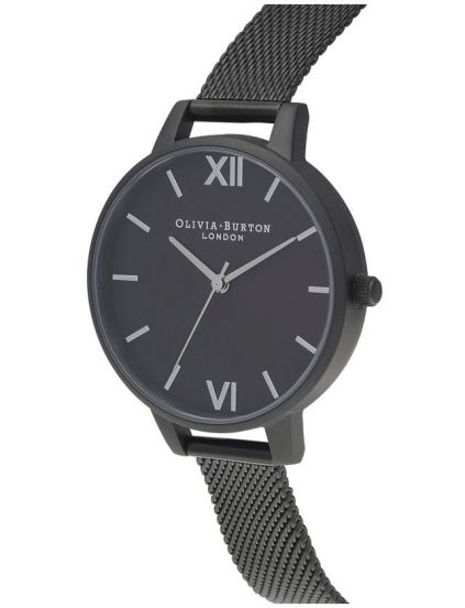 Чорний сталевий годинник Olivia Burton