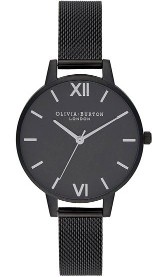 Чорний сталевий годинник Olivia Burton