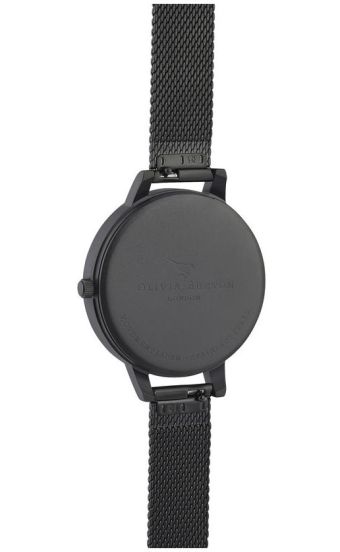 Чорний сталевий годинник Olivia Burton